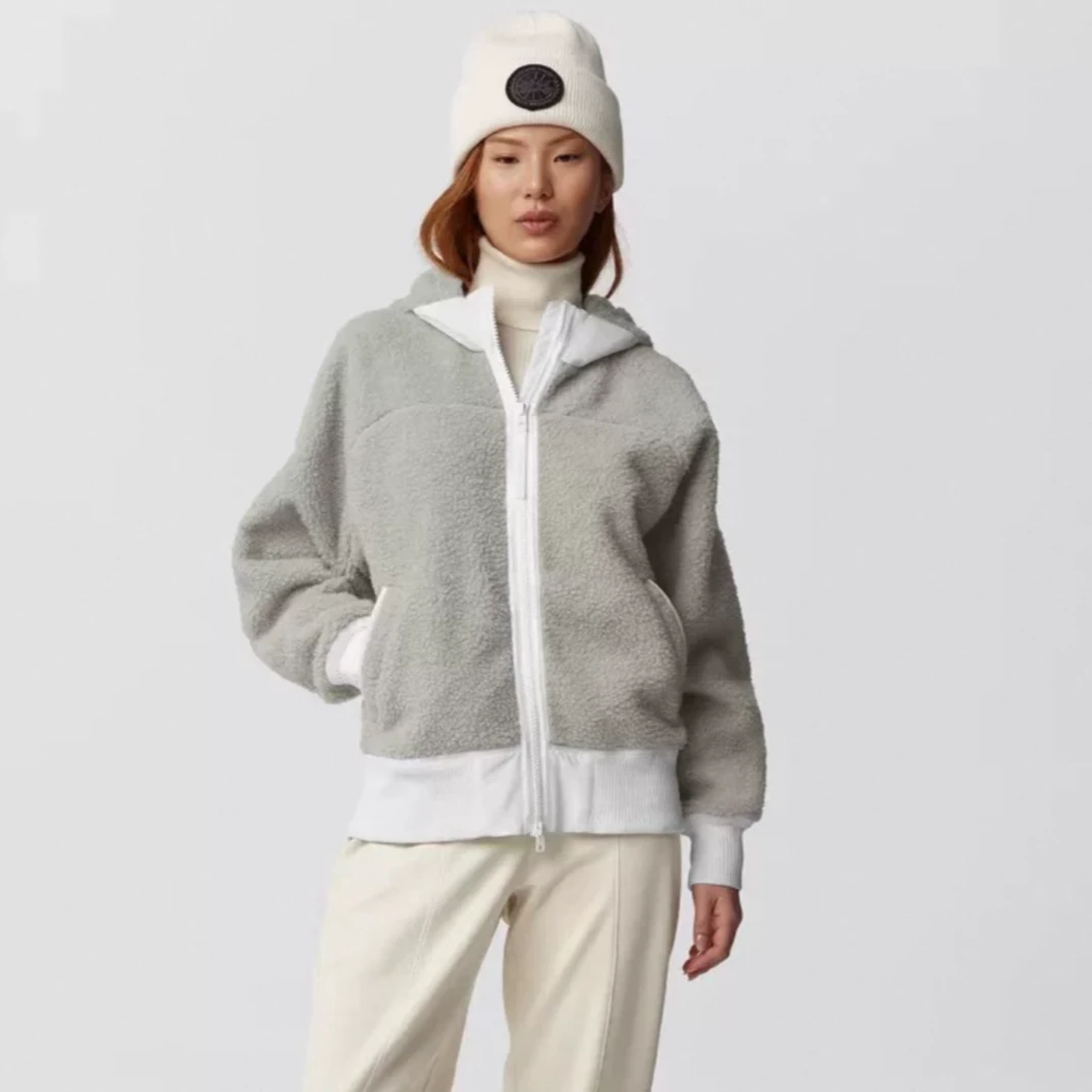 全新未使用 CANADA GOOSE 加拿大鹅 毛呢羊羔毛外套保暖 灰色