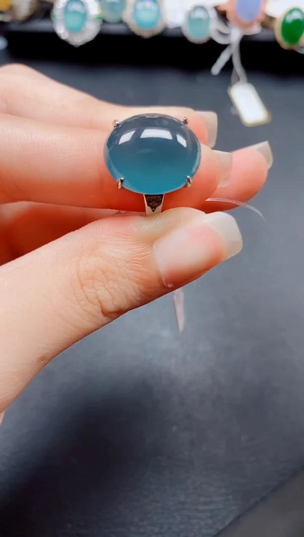 银S925镶嵌戒指翡翠翡翠