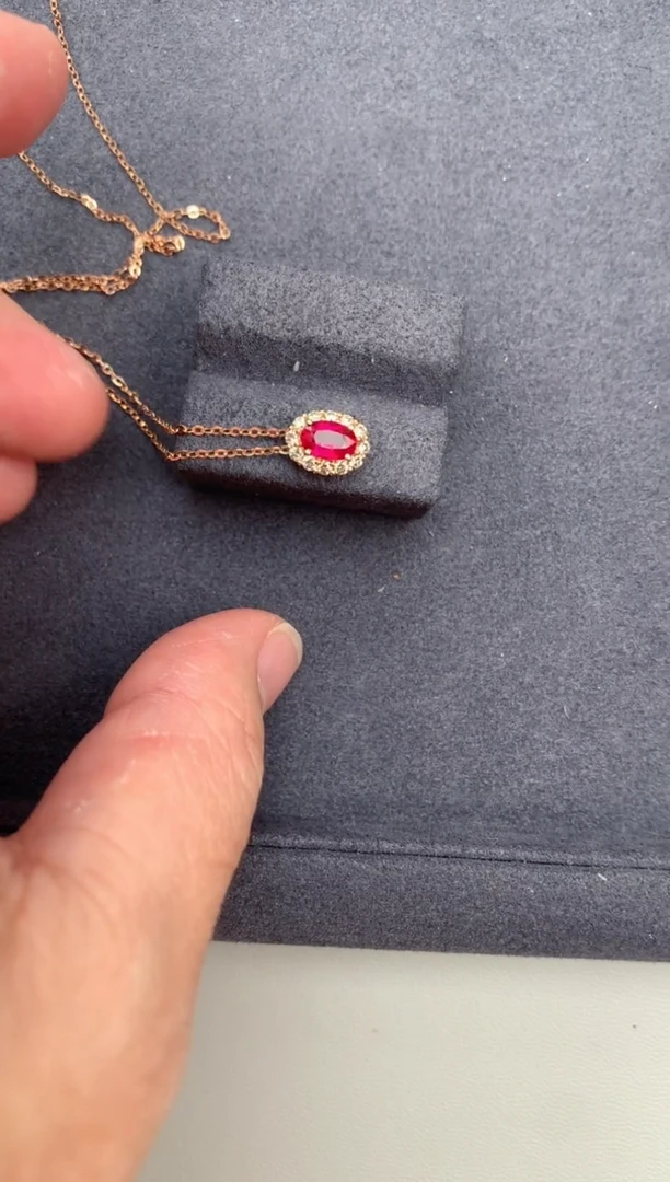 【闪购商品】红宝石颈饰18K金镶嵌53分鸽血红项链