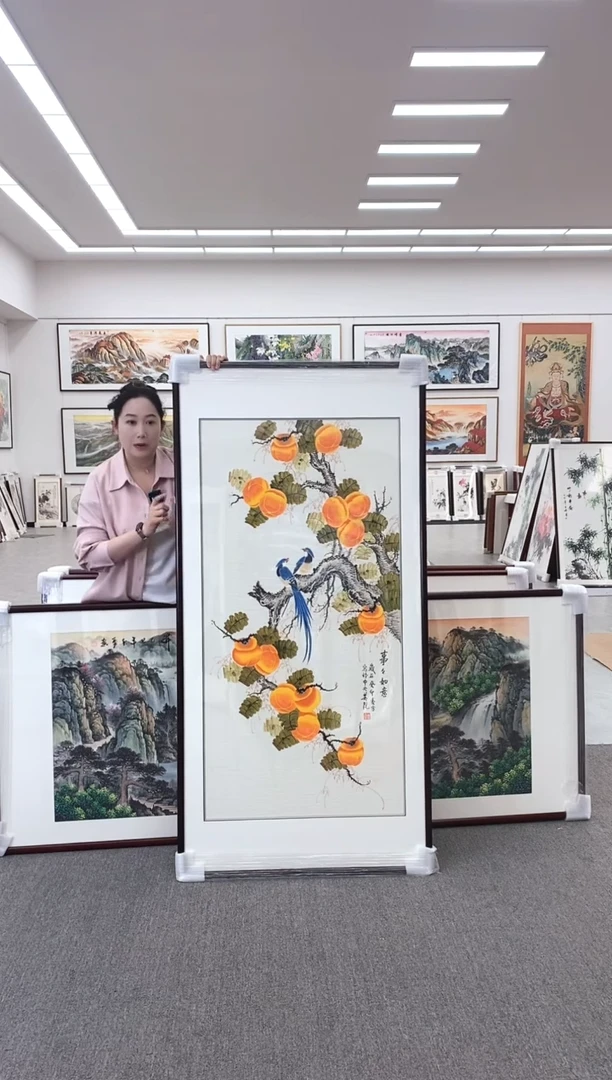 国画手绘219*88事事如意