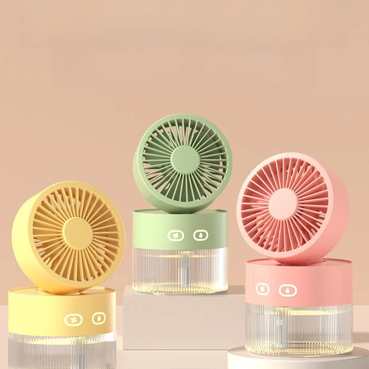 新款水冷风扇usb迷你小风扇桌面风扇可折叠喷雾加湿冷风
