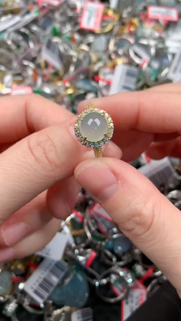 银S925镶嵌戒指翡翠777                 3