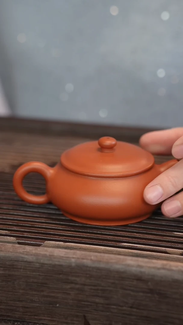 茶壶紫砂明炉 朱泥 半手工 150cc 【宽口】