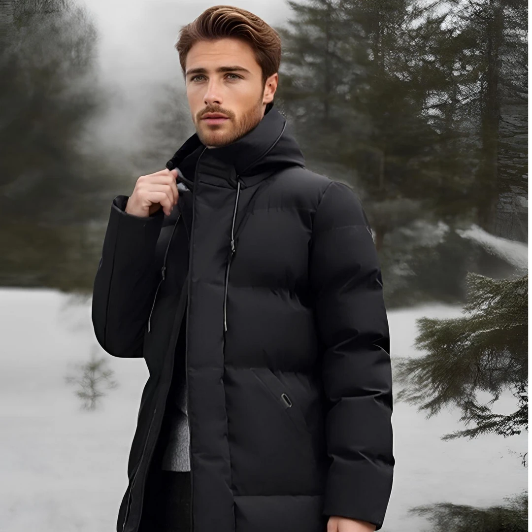 冬季加厚中长款外套新款户外连帽款外套大衣PYJ