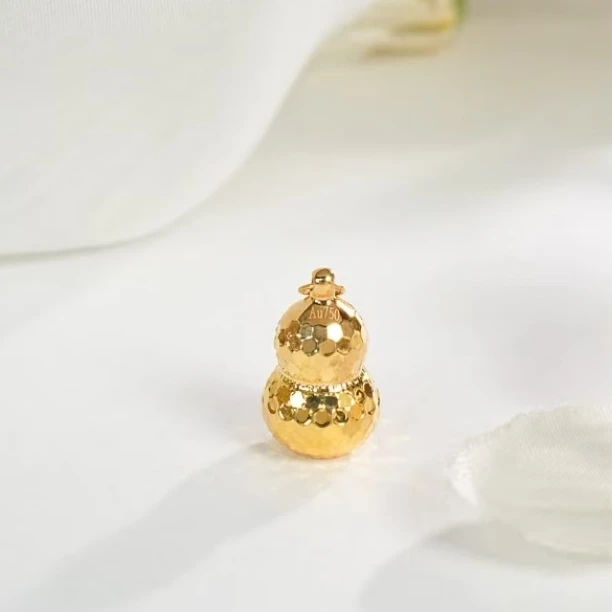 【鑫华专享】18K金 碎冰冰葫芦吊坠