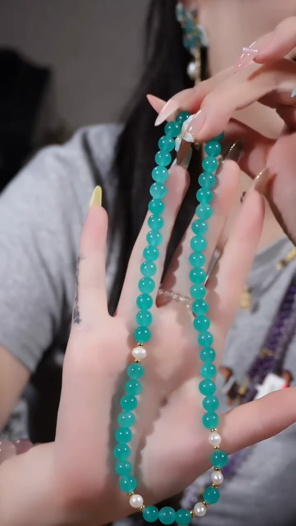 银S925镶嵌颈饰天河石项链