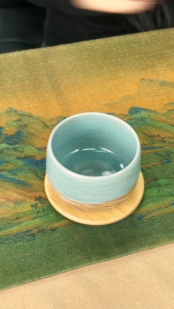 杯子瓷孙现锋 仿古天青釉 大创意杯