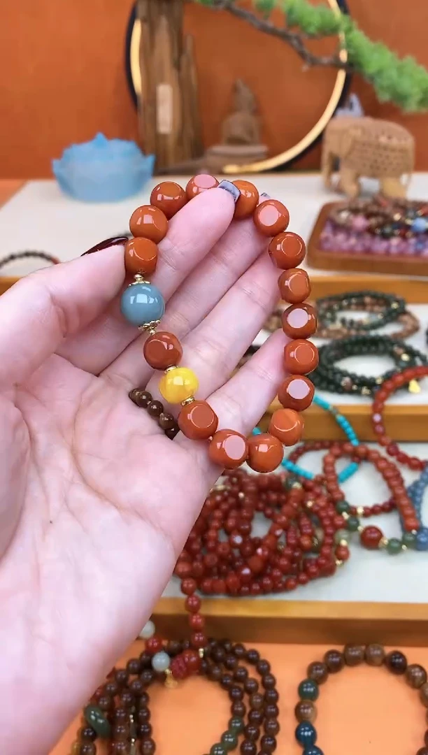 【闪购商品】南红玛瑙手链未镶嵌6方玛瑙单圈