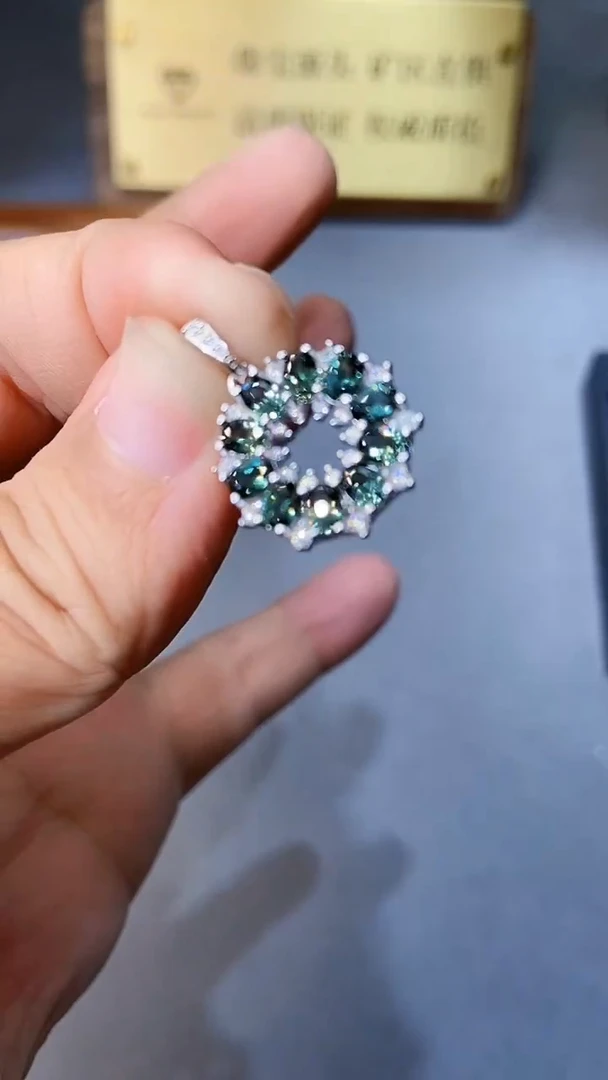 【闪购商品】蓝宝石颈饰银S925镶嵌354