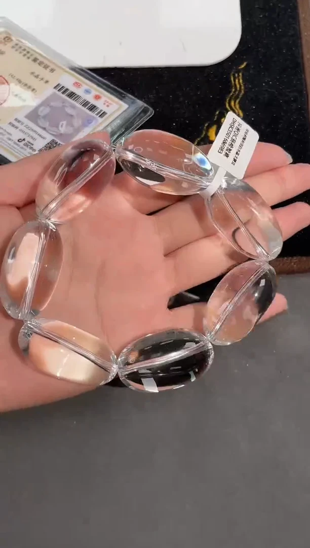 未镶嵌手链水晶6号利姆利亚白水晶超大糖豆单圈