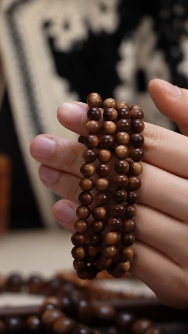 檀香木手串/手链糖*老山檀香0.7圆珠多圈108颗沉水供奉