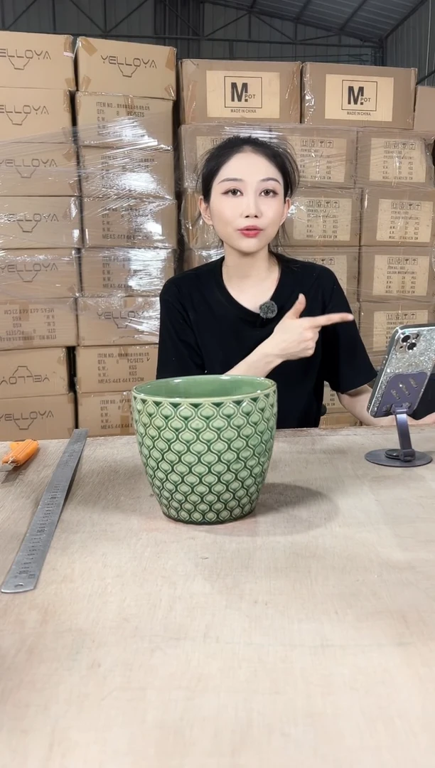 网格裂纹绿色中号16x14