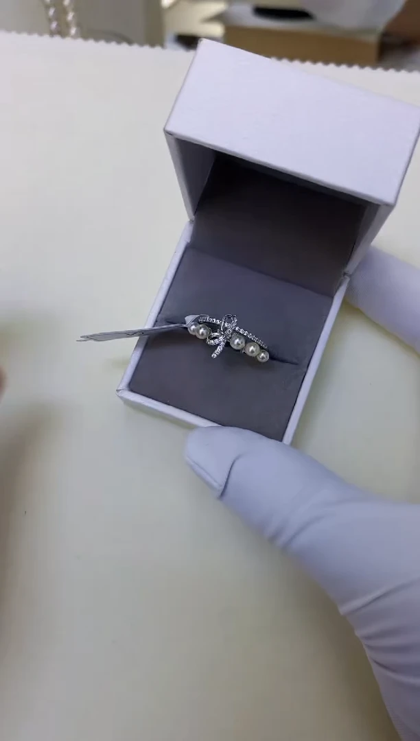 银S925镶嵌饰品海水珍珠设计款戒指