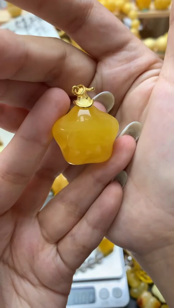 琥珀银S925镶嵌珠宝奇石075琥珀蜜蜡微瑕