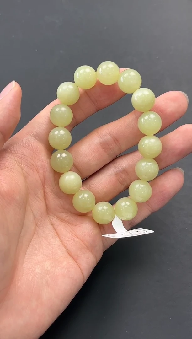 未镶嵌手串和田玉若羌黄口手串卡13微色差