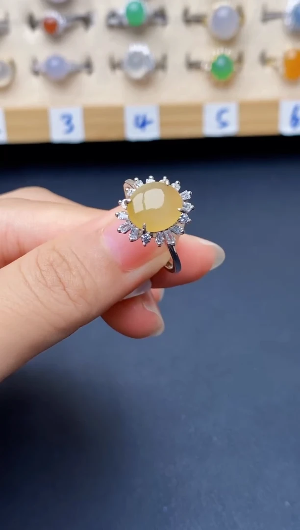银S925镶嵌戒指翡翠4150