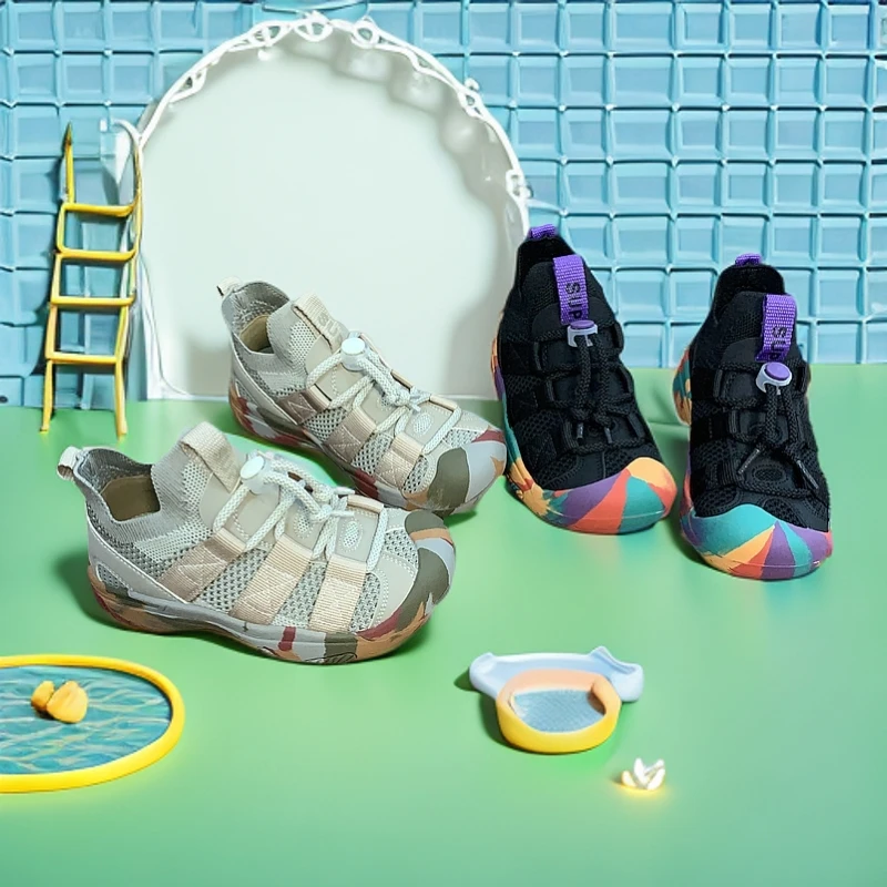 时尚防滑户外鞋童鞋休闲鞋透气软底男运动鞋女运动户外网面轻便