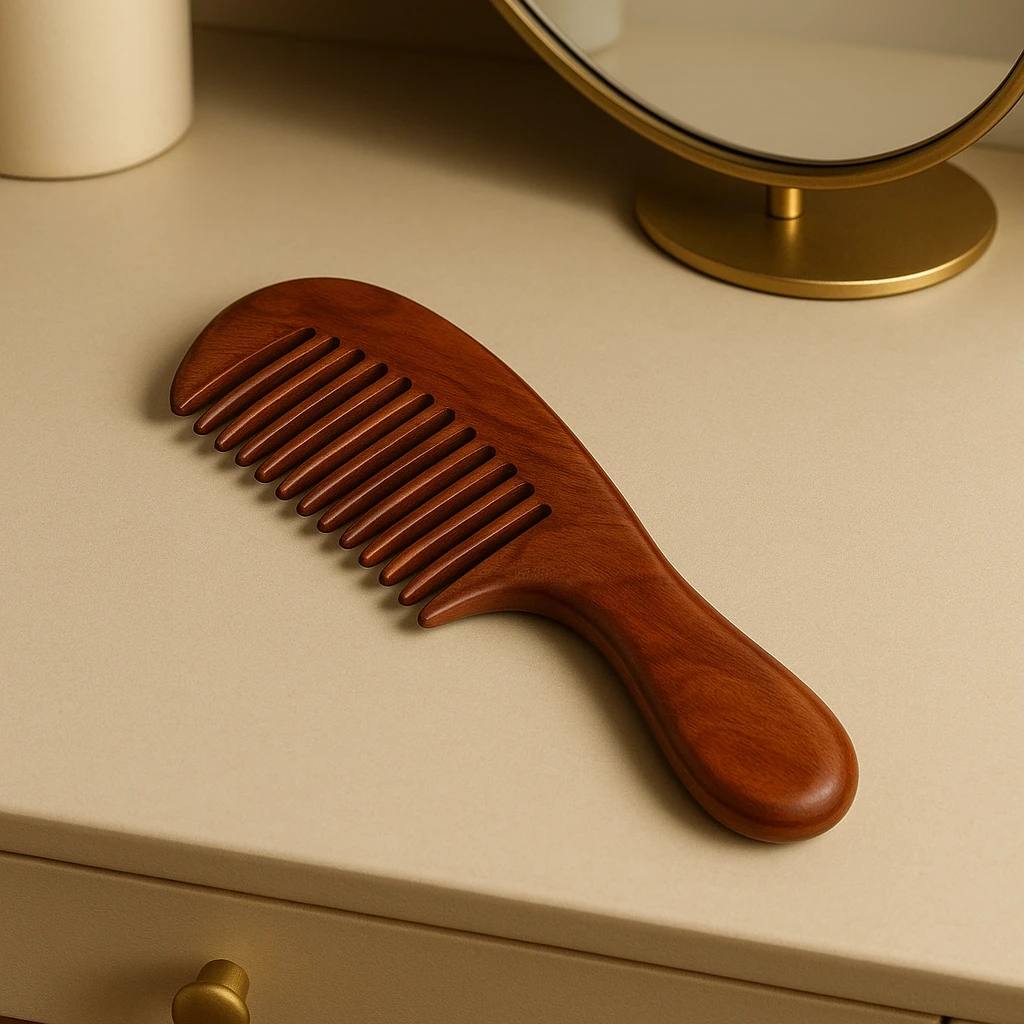 华仔亲荐缅甸花梨木实木手工梳子摆件简约自用送长辈皆宜复古轻奢
