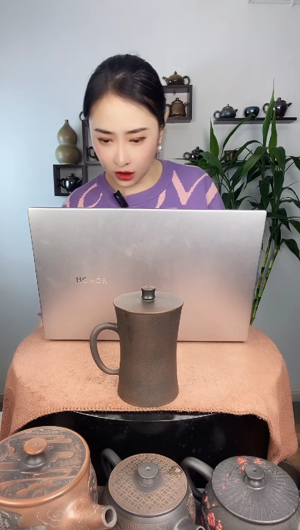 【闪购商品】壶建水紫陶叶脉纹小蛮腰办公杯