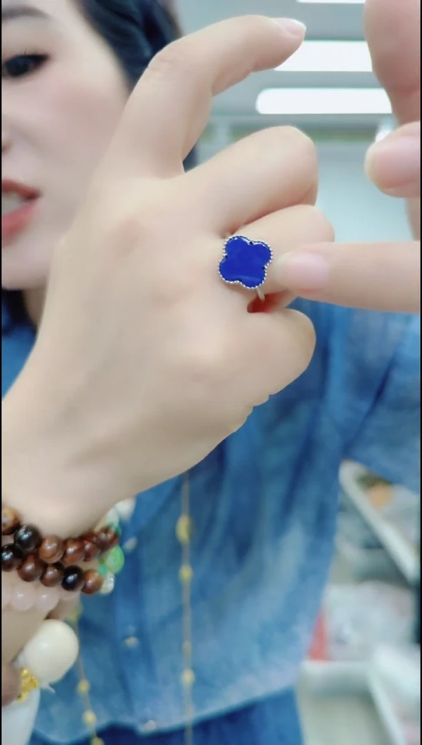 青金石合金戒指2496四叶戒指