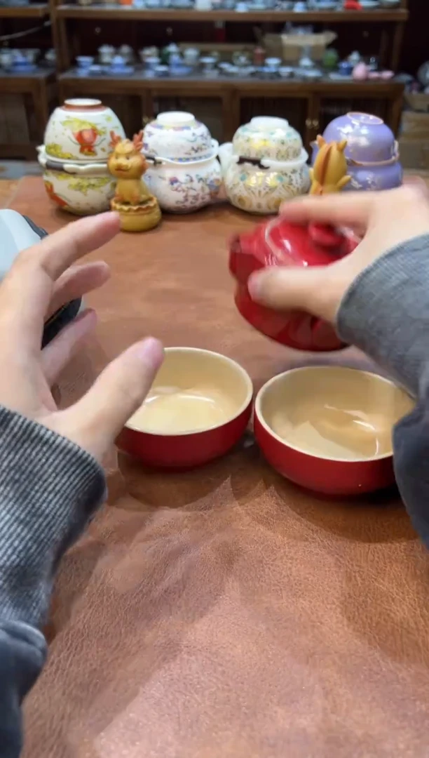 真的很便宜会开片的旅行茶具