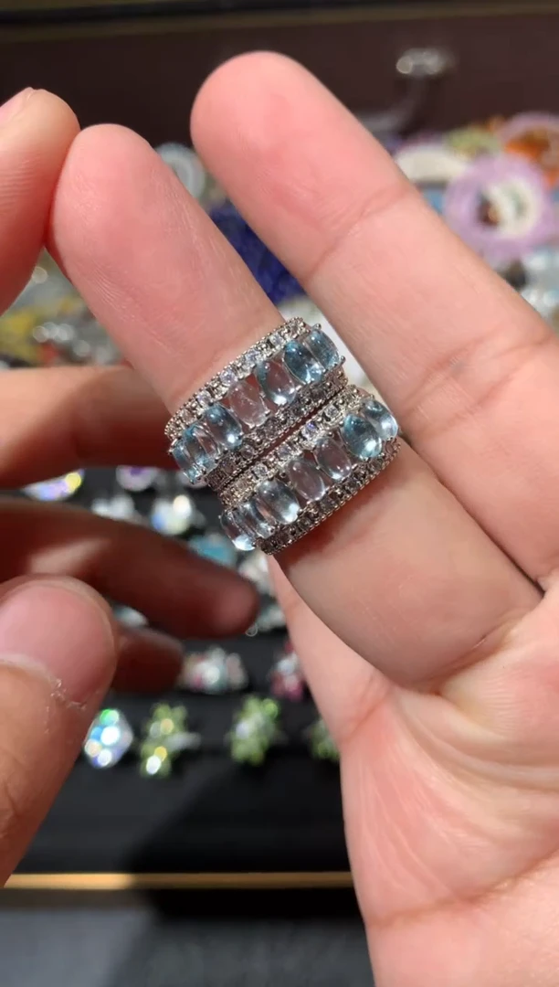 未镶嵌戒圈海蓝宝石P34【多样性发其一】