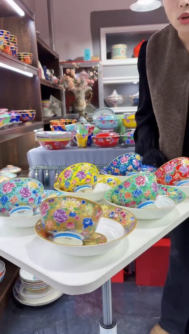 珐琅六碗＋六盘景德镇