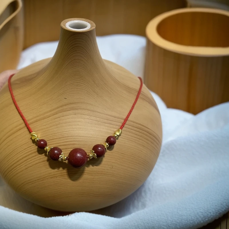 【花蕊夫人红麝红绳款合香珠脖挂链】合香珠手串瑕疵珠中药合香珠