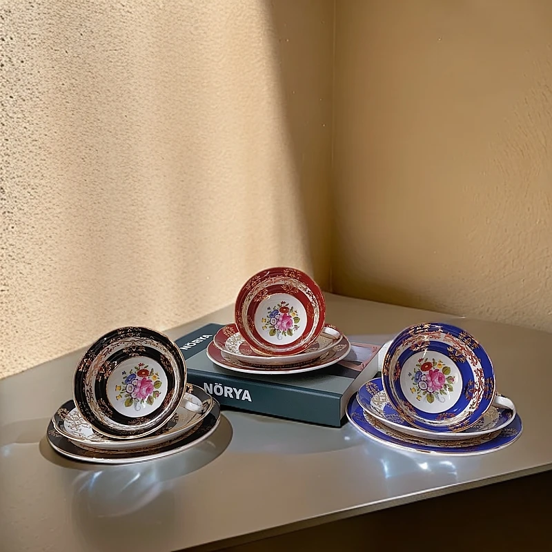 格拉夫顿--金边 一杯两碟阔口咖啡杯系列