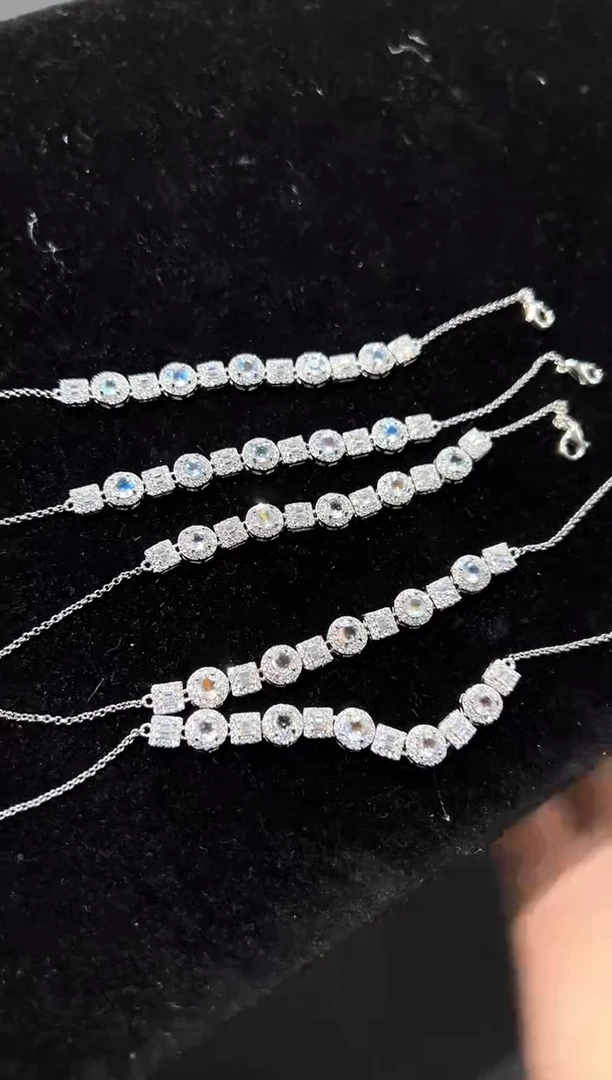 手链银S925镶嵌长石65d多样性发其一【1条】