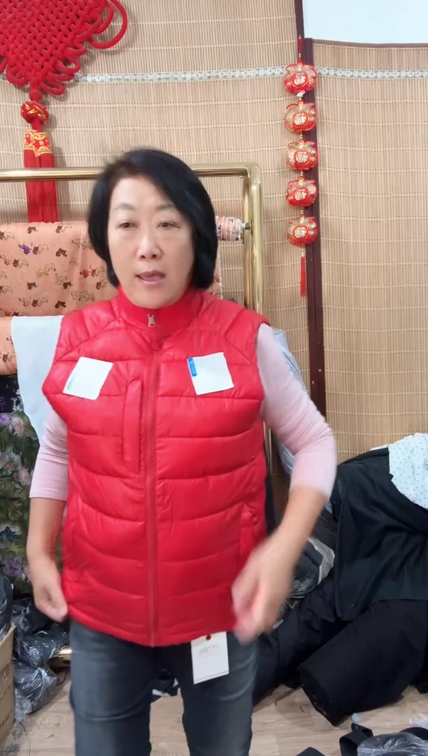 羽丝绵红色坎肩一件