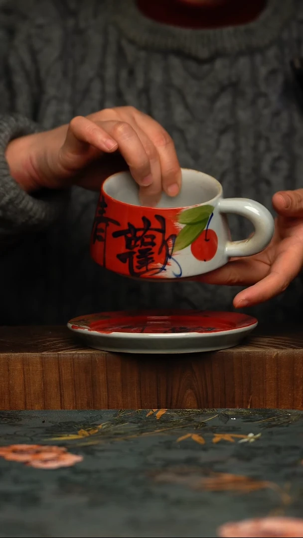 瓷片釉下彩手工手绘同款陶器