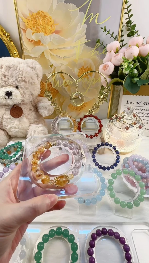 未镶嵌手链水晶双向奔富黄水晶紫发晶拼接手串