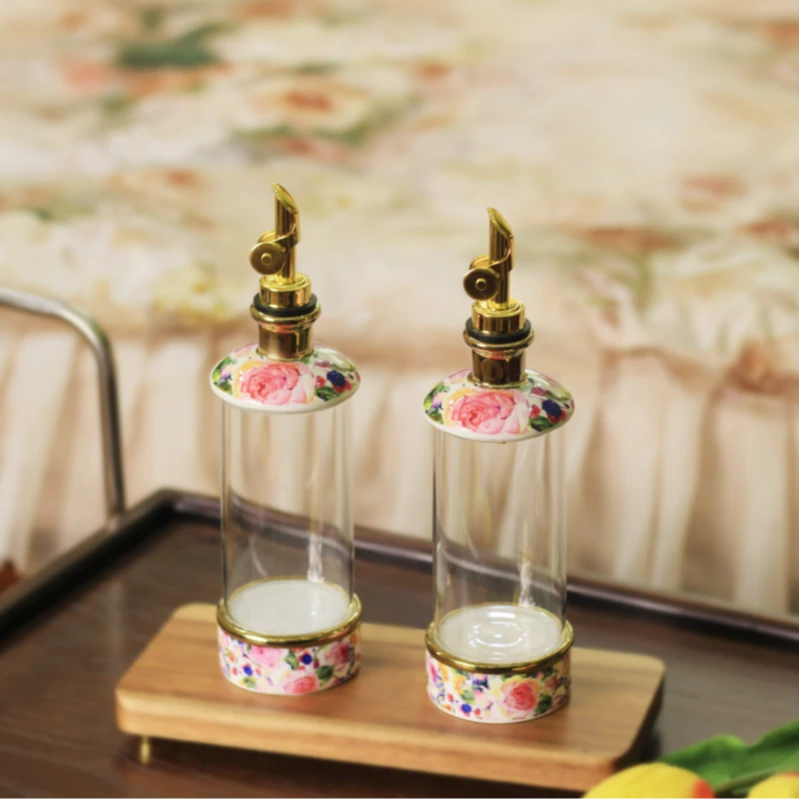 复古繁花家用厨房调料瓶装饰瓶组合两瓶装
