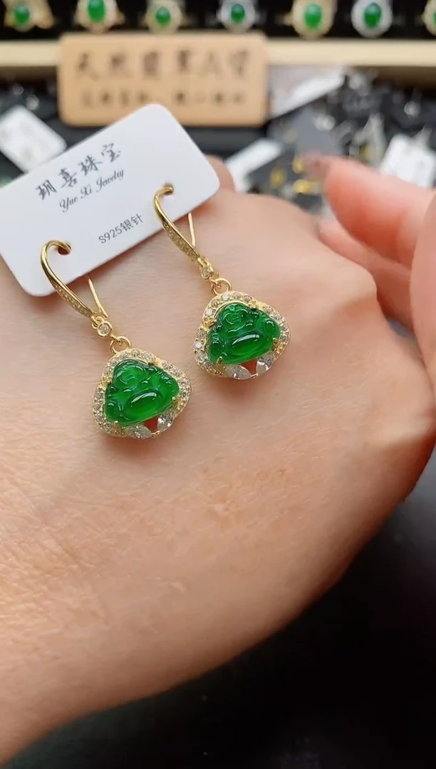 银S925镶嵌戒指翡翠1