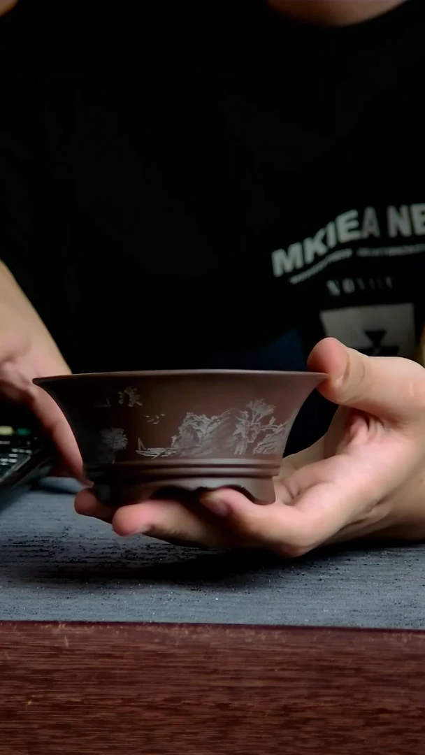 紫砂花盆9.5*3.5内径紫砂花盆