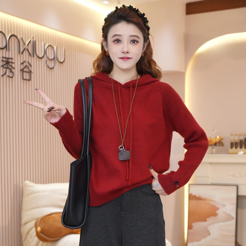 法式慵懒风针织衫女2025秋冬新款高级感修身显瘦百搭上衣潮Y6083