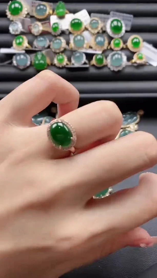 【闪购商品】翡翠戒指银S925镶嵌51151