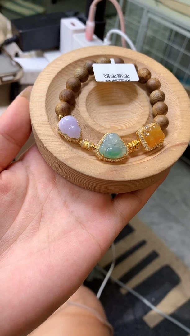 银S925镶嵌手串翡翠手串