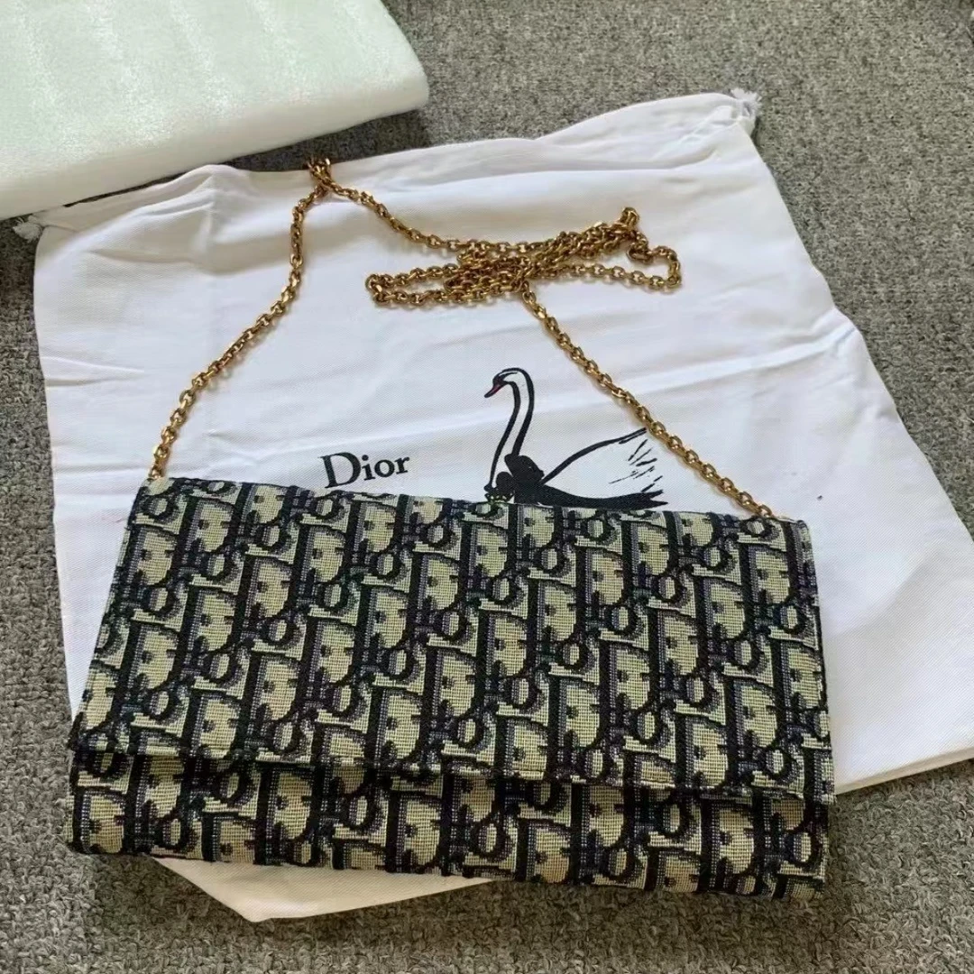 95新 DIOR/迪奥  【白菜】链条包woc蓝老花 链条包/BGH401630032
