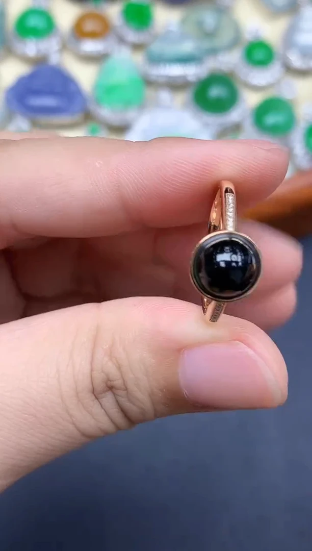 18K金镶嵌戒指翡翠447-中国好珍宝