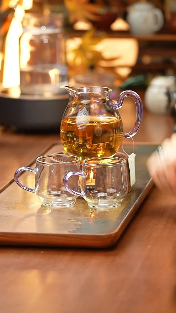 禾器清悦茶海浅紫+暗香疏影水月杯2入浅紫