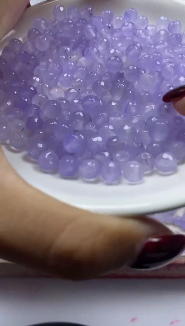 【闪购商品】玛瑙/玉髓颈饰未镶嵌w2183冰仙紫切面6mm*30颗