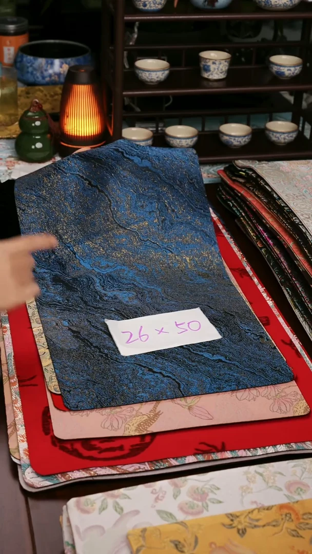 【鎏金蓝单面】中国风干泡织锦茶席26*50
