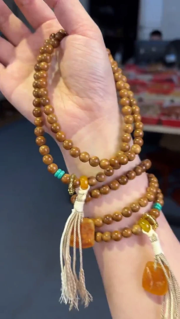 手链蜜蜡未镶嵌  7mm库克蜜蜡【平安无事】多圈