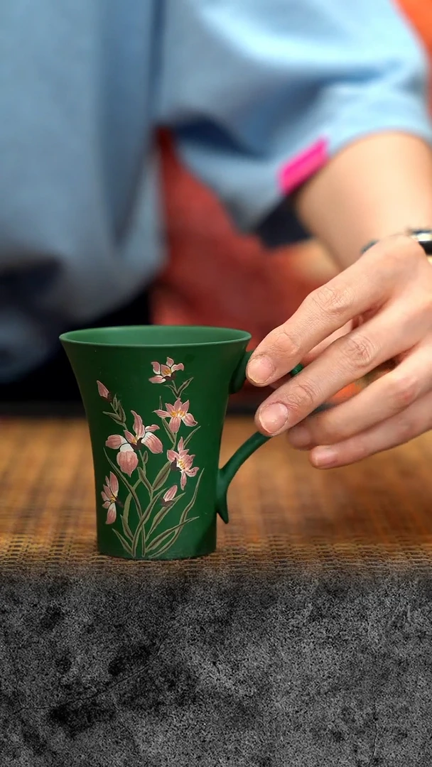 紫砂 宜兴紫砂  绿把杯