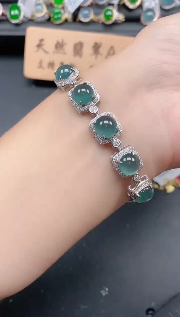 银S925镶嵌戒指翡翠1111111