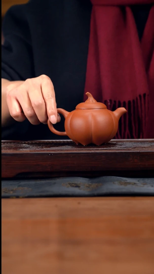 【闪购商品】紫砂茶壶230cc黄龙山原矿红泥茄瓜2