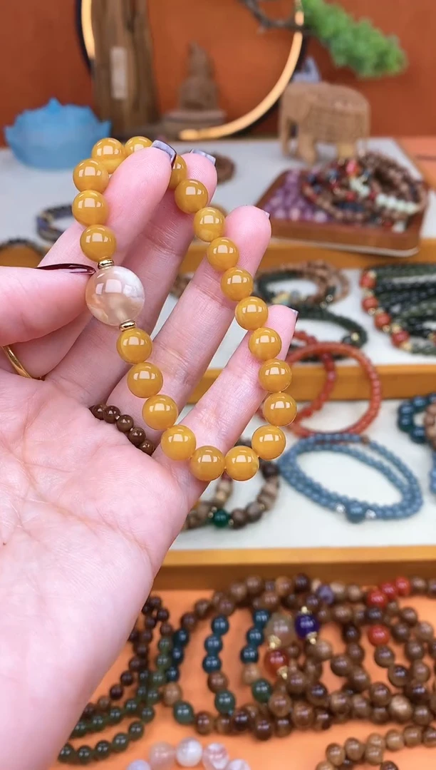 【闪购商品】蜜蜡手链未镶嵌08老蜡单圈手串