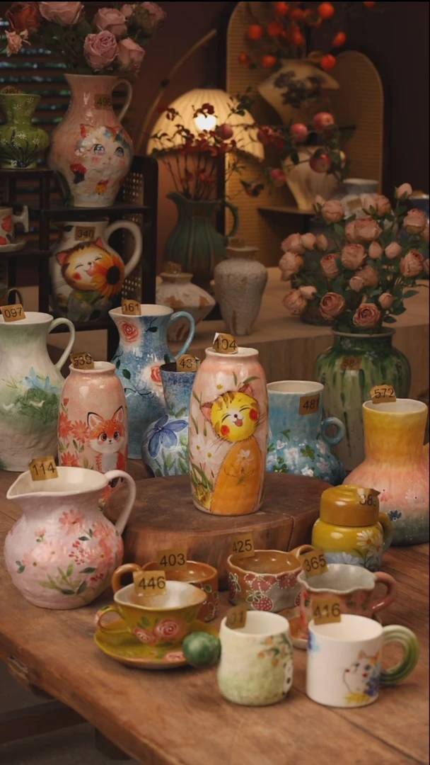 陶瓷景德镇设计师手作花器摆件侘寂风104